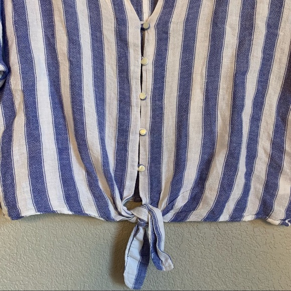 Rails Thea Pacifica Stripe Cropped Button Down Blouse - Revolve - Picture 6 of 10